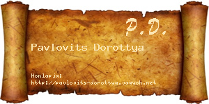 Pavlovits Dorottya névjegykártya